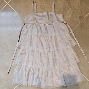 George Silver Layered Kids Formal Dress